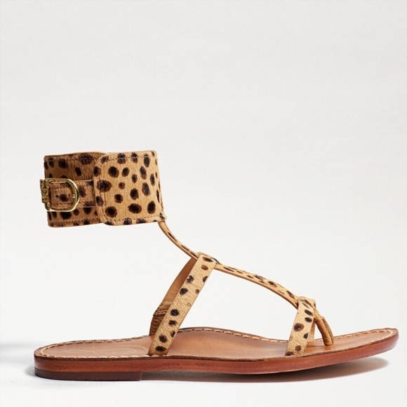 Sam Edelman | Mollie Gladiator Sandals Cheetah Cow Hair Size 6.5 - Picture 2 of 13